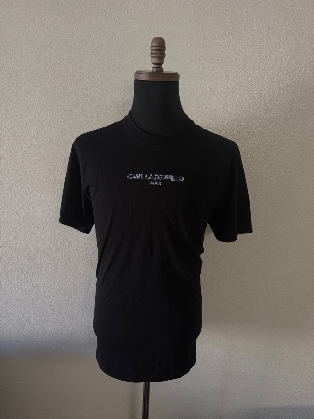 Karl Lagerfeld Black Logo Tee with Subtle Script